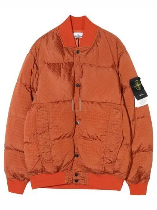 Macro Ripstop Nylon Metal Down Jacket Orange - STONE ISLAND - BALAAN 2