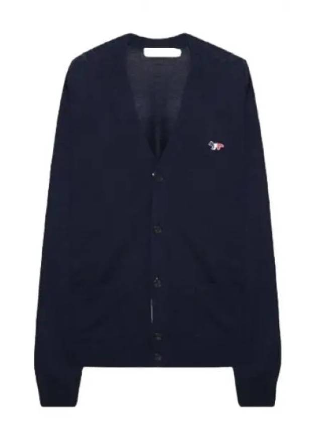 Tricolor Fox Patch Classic Cardigan Navy - MAISON KITSUNE - BALAAN 2