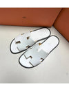 Izmir Leather Slippers Blanc - HERMES - BALAAN 3