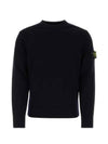 Compass Badge Crewneck Virgin Wool Knit Top Navy - STONE ISLAND - BALAAN 4