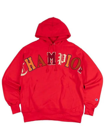 Reverse Weave PO Old English Lettering Men s Hoodie Red GF68 Y07986 2WC - CHAMPION - BALAAN 1