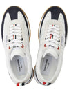 Tech Runner Quilted Low Top Sneakers White Navy - THOM BROWNE - BALAAN 3