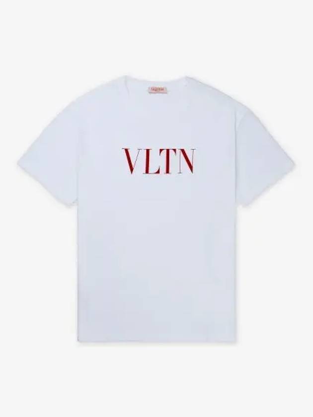 Crew Neck Logo Print Short Sleeve T-Shirt White - VALENTINO - BALAAN 2