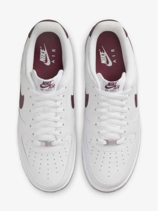 Air Force 1 07 Low Top Sneakers Burgundy White - NIKE - BALAAN 5