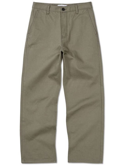 Leisure semi wide slab cotton chino pants KHAKI - WEST GRAND BOULEVARD - BALAAN 2