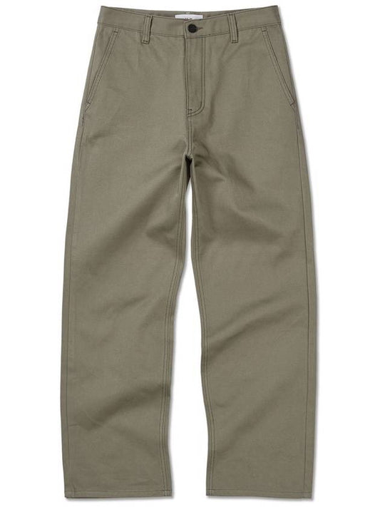 Leisure semi wide slab cotton chino pants KHAKI - WEST GRAND BOULEVARD - BALAAN 2