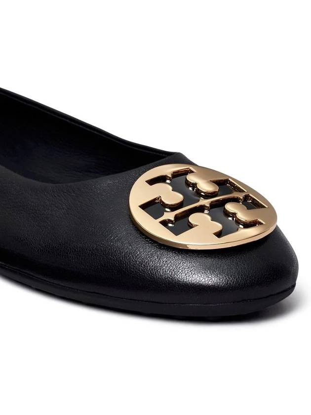 Logo Leather Ballerina Flat Black - TORY BURCH - BALAAN 5