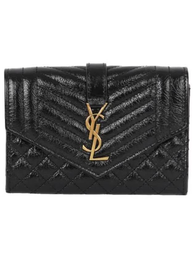 Mix Matelasse Envelope Wallet Women s Card - SAINT LAURENT - BALAAN 1