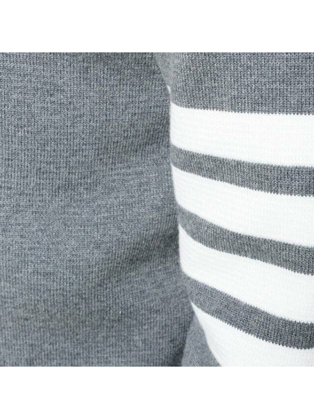 4 Bar Armband Milano Stitch Knit Top Mid Grey - THOM BROWNE - BALAAN 5