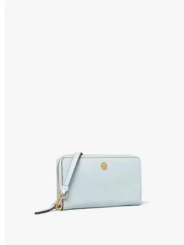 Robinson Crohatched Zip up Continental Card Wallet Half Ice Blue Domestic Product GM0024072627695 - TORY BURCH - BALAAN 1