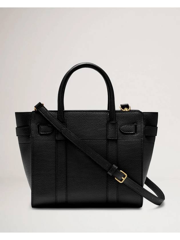 Bayswater Zipped Mini Classic Grain Tote Bag Black - MULBERRY - BALAAN 2