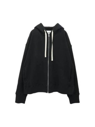 Women's Logo Cotton Zip Up Hoodie Black - JIL SANDER - BALAAN 2