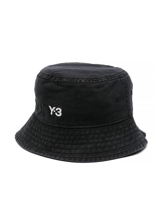 Embroidered Logo Bucket Hat Black - Y-3 - BALAAN 2