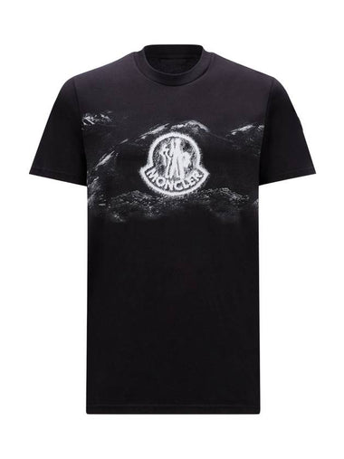 Logo Motif Short Sleeve T-Shirt Black - MONCLER - BALAAN 1