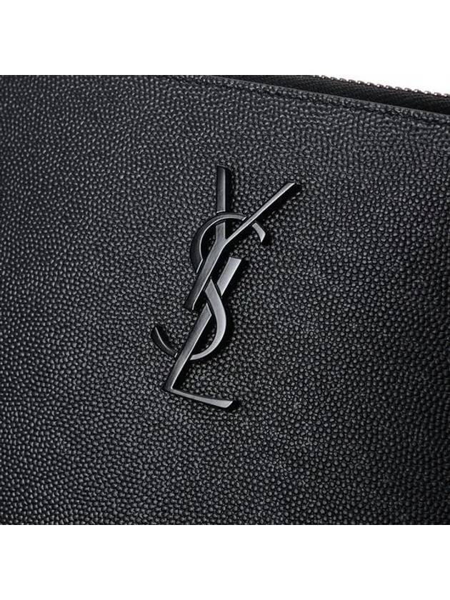 Monogram Strap Tablet Clutch Bag Black Black - SAINT LAURENT - BALAAN 7