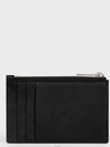 Zipper Grained Calfskin Card Wallet Black - CELINE - BALAAN 5