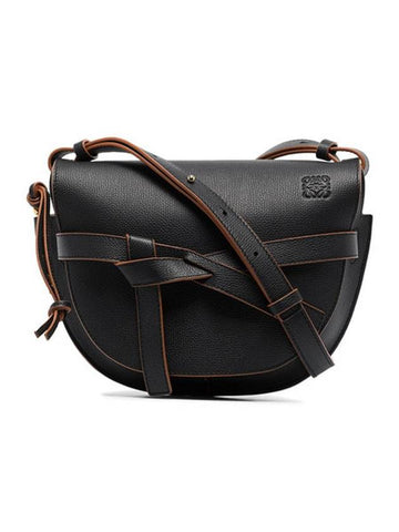 Gate Grain Leather Small Cross Bag Black - LOEWE - BALAAN 1