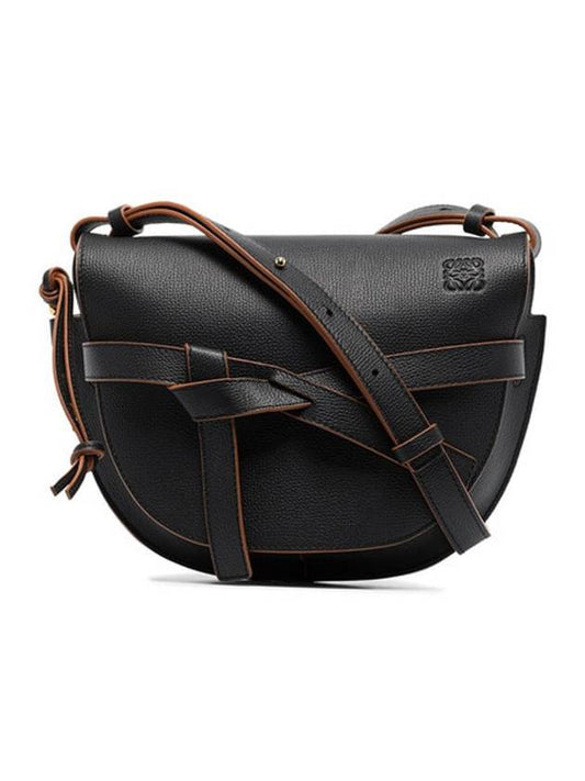 Gate Grain Leather Small Cross Bag Black - LOEWE - BALAAN.