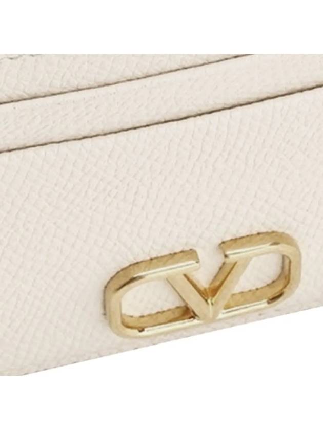 V Logo Signature Card Wallet Ivory - VALENTINO - BALAAN 5