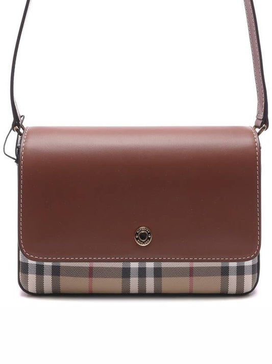 Vintage Check and Leather Penny Crossbody Bag Archive Beige Tan - BURBERRY - BALAAN 2