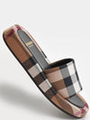 Check Stripe Slippers Brown - BURBERRY - BALAAN.