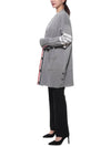 Fine Merino Wool 4-line Oversized Fit V-neck Cardigan Light Grey - THOM BROWNE - BALAAN 5