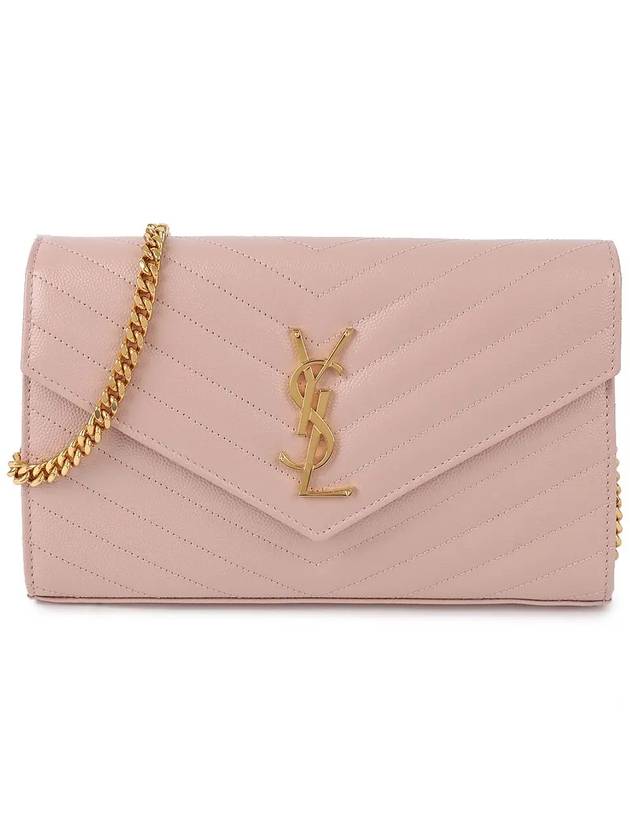 Monogram Matelasse Chain Shoulder Bag Pink - SAINT LAURENT - BALAAN 7