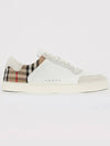 Check Leather Suede Sneakers Natural White Archive Beige - BURBERRY - BALAAN 3