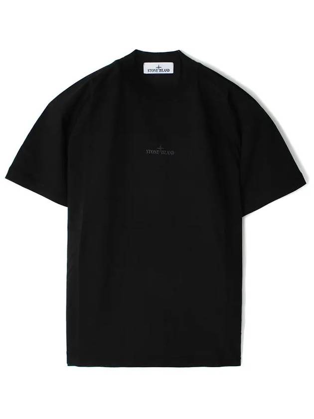 Logo Crew Neck Short Sleeve T-Shirt Black - STONE ISLAND - BALAAN 2