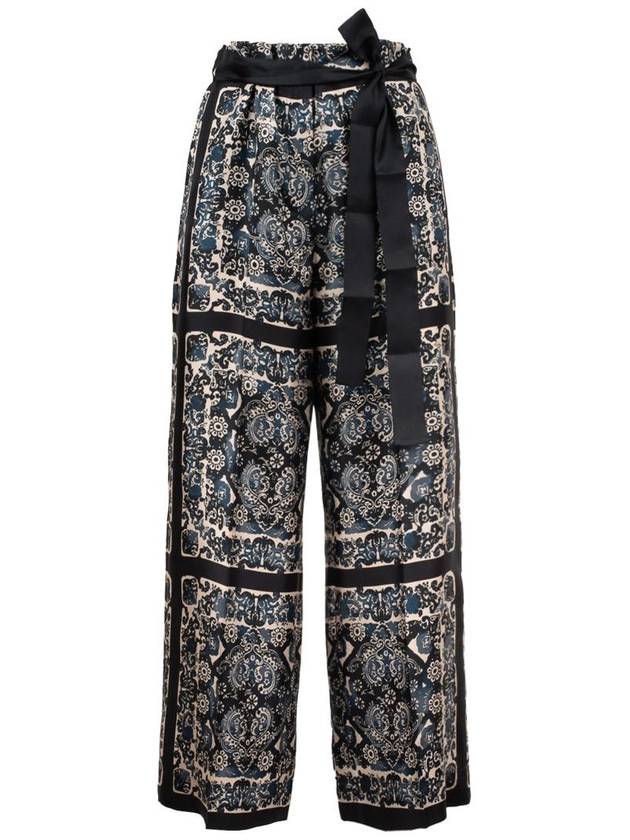 Max Mara Silk Bandana Print Pants - MAX MARA - BALAAN 1