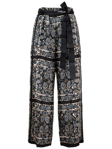 Max Mara Silk Bandana Print Pants - MAX MARA - BALAAN 1