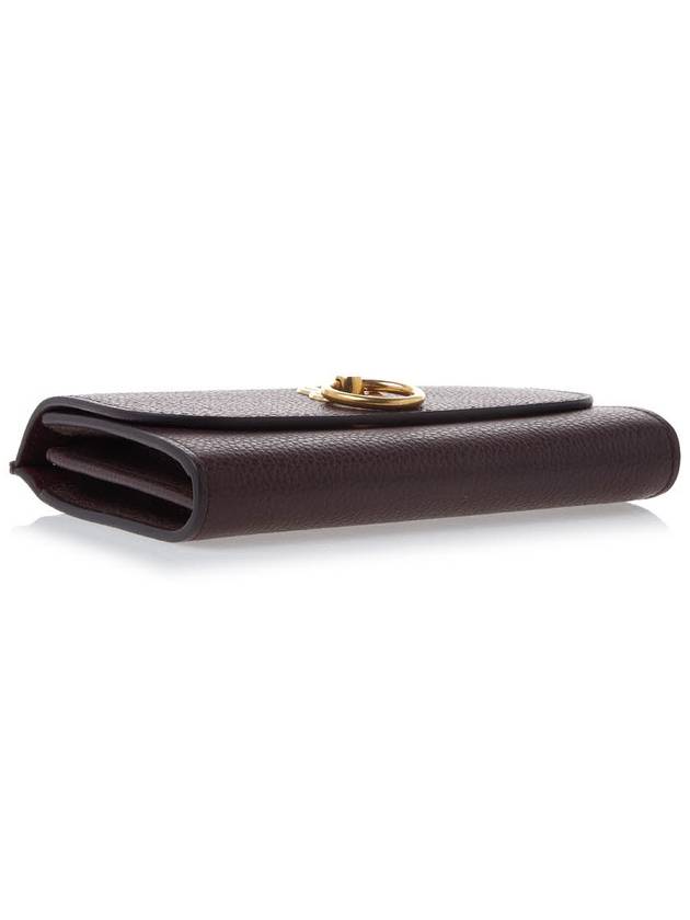 Amberley Gold Plated Oxblood Classic Grain Leather Medium Wallet Brown - MULBERRY - BALAAN 6