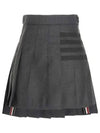 Women's 4 Bar Stripe Pleats Skirt Grey - THOM BROWNE - BALAAN 2