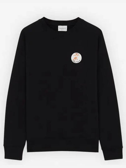 Oly Flower Fox Patch Sweatshirt Black - MAISON KITSUNE - BALAAN 2