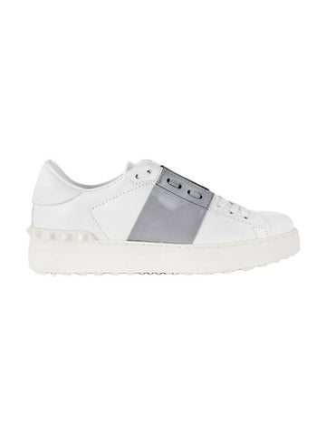 Women's Banding Open Low Top Sneakers White Grey - VALENTINO - BALAAN 1