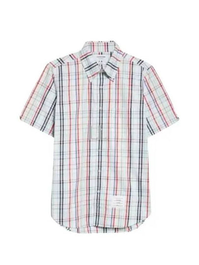 Men's Oxford Short Sleeve Shirt White - THOM BROWNE - BALAAN 2