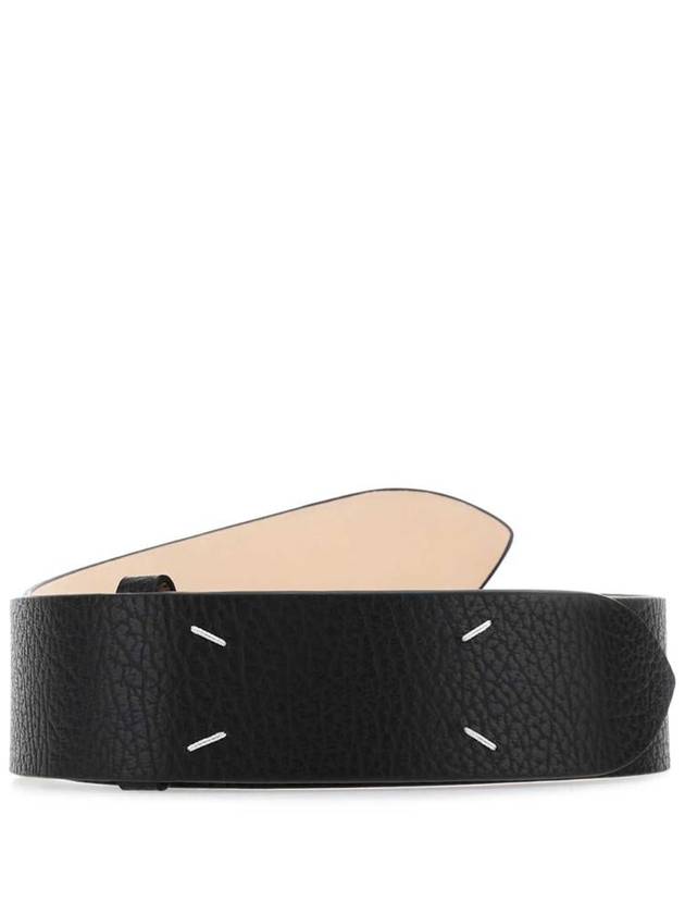 4 Stitch Leather Belt Black - MAISON MARGIELA - BALAAN 2