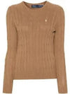 30 Points W Cable Knit Cotton Crew Neck Sweater Medium Beige - POLO RALPH LAUREN - BALAAN 2