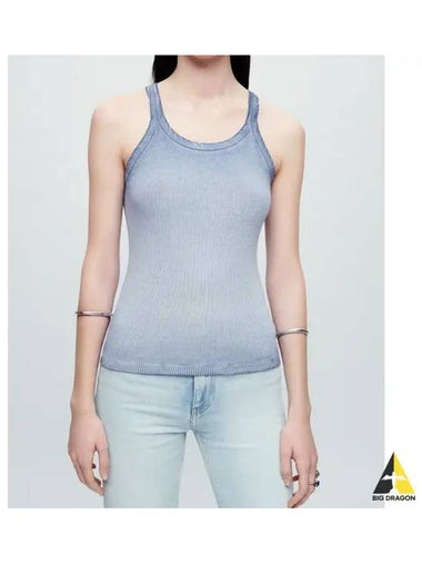 REDONE Women s ribbed tank gray haze BLUE - RE/DONE - BALAAN 1