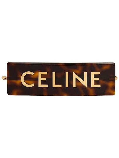 Logo Acetate Hair Slides Dark Havana - CELINE - BALAAN 2