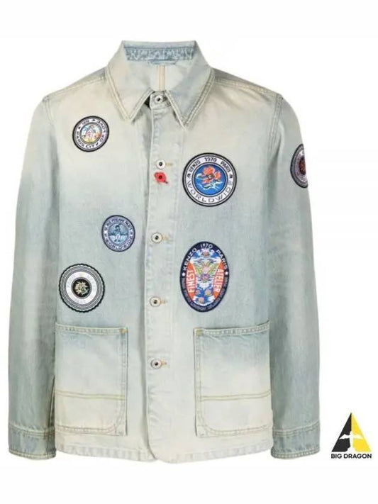 Patch denim jacket FD6 5DV107 6A8 DS - KENZO - BALAAN 1