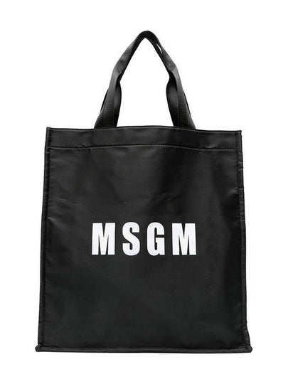 Logo Print Tote Bag Black - MSGM - BALAAN 2