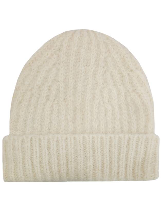 Turn-Up Ribbed Beanie Ivory - AMI - BALAAN 2