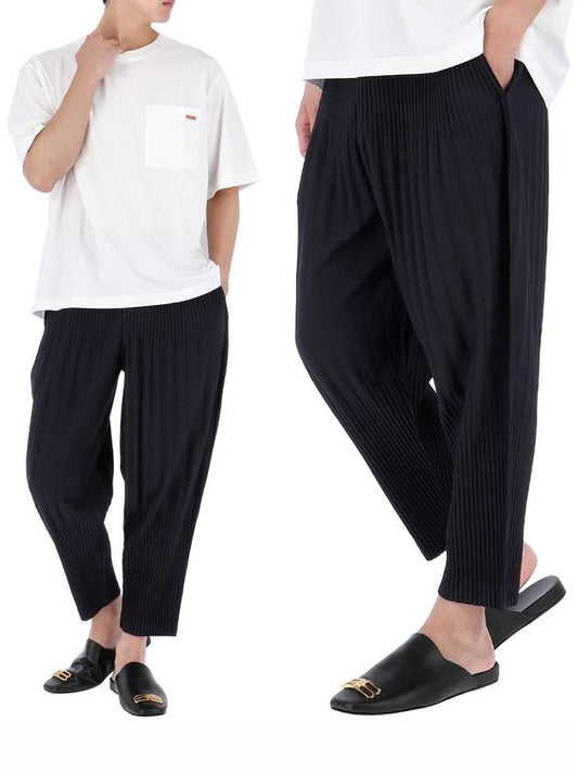 Pleated Basic Tapered Straight Pants Navy - ISSEY MIYAKE - BALAAN 2