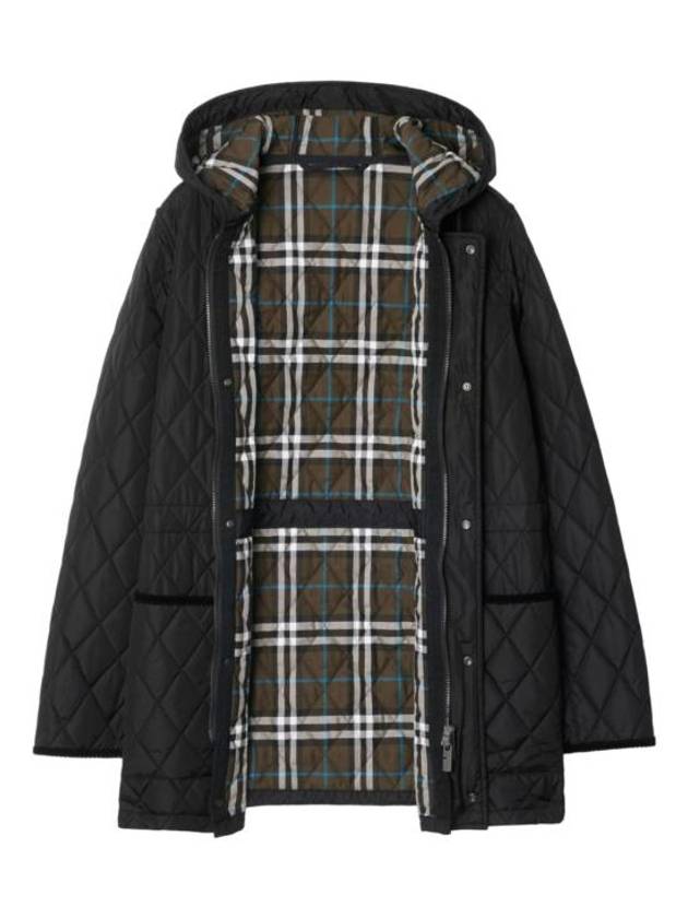 Hooded Quilted Parka Black - BURBERRY - BALAAN 7