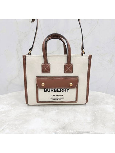 Lux You New Product Canvas Mini Freya Tote Shoulder Bag 80441431 - BURBERRY - BALAAN 1