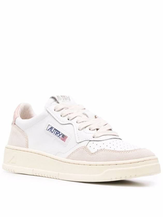 Autry Woman'S White And Pink Leather  Low Sneakers With Logo - AUTRY - BALAAN 2