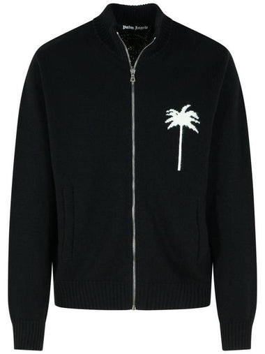 Palm Angels Black Cotton Blend Sweater - PALM ANGELS - BALAAN 1