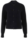 Face Patch Crop Cardigan Black - ACNE STUDIOS - BALAAN 3