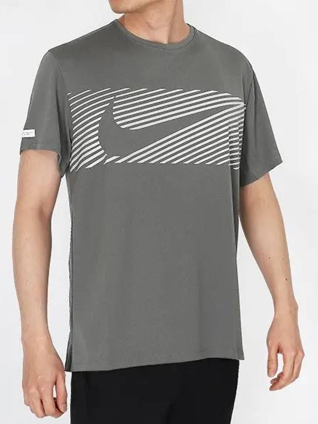 Flash Dri Fit UV Running Short Sleeve T-Shirt Grey - NIKE - BALAAN 2